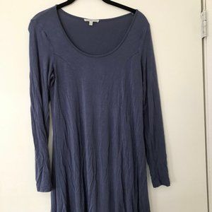 Blue Long Sleeved Flowy Dress